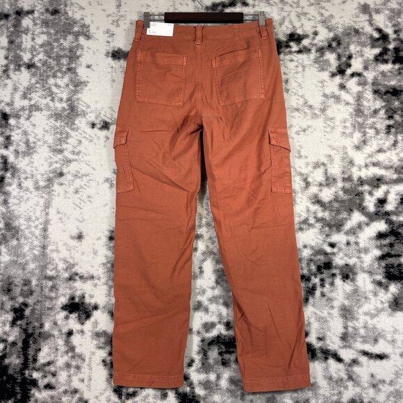 New American Eagle High Rise Straight Jeans Cargo Womens Size 6 Orange Y2K Hippi - Picture 2 of 16